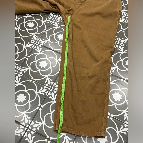 FREE PEOPLE Hunter Denim Slouchy Overalls In Khaki Over-Dye